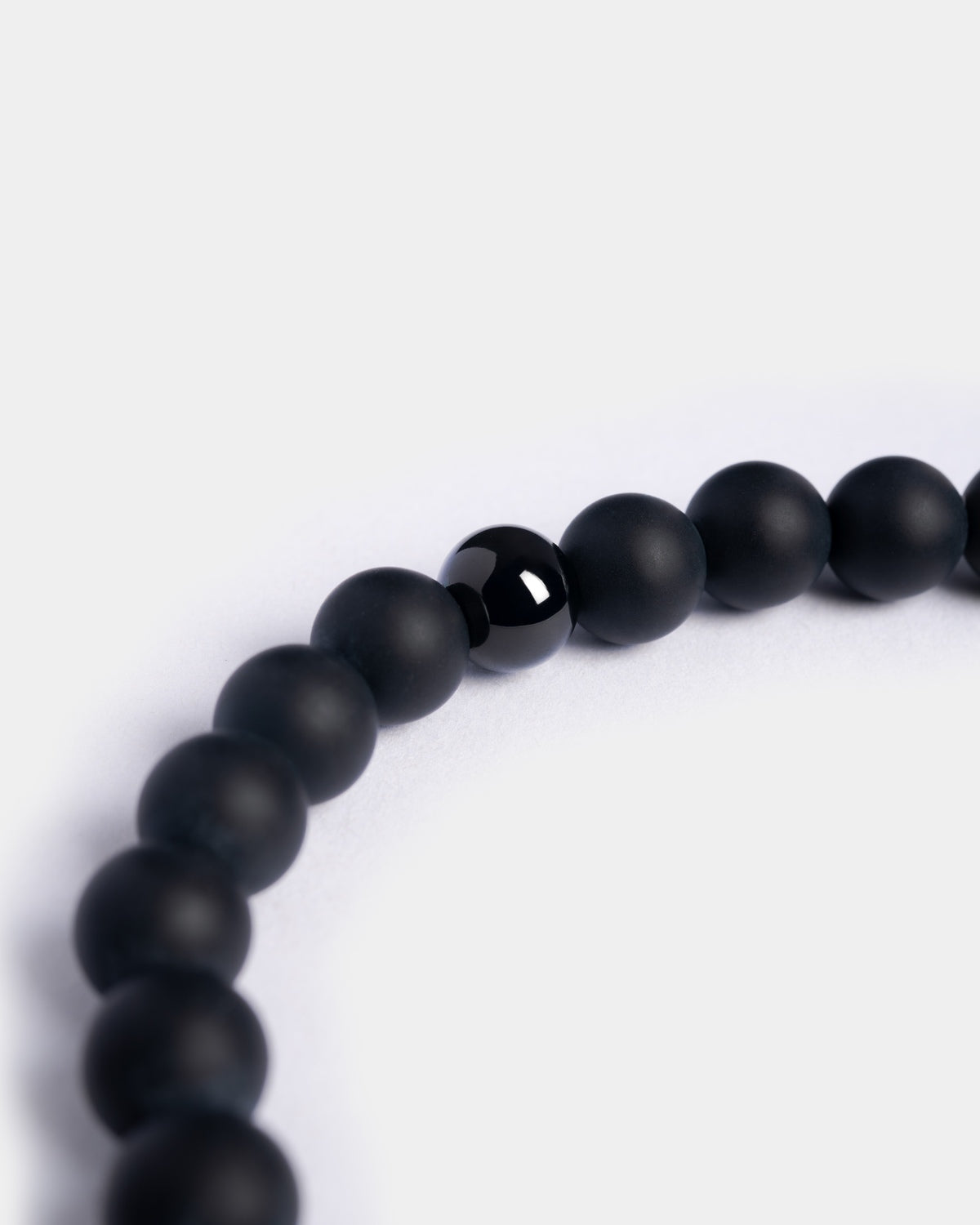 Black beaded onyx bracelet made in Italy
