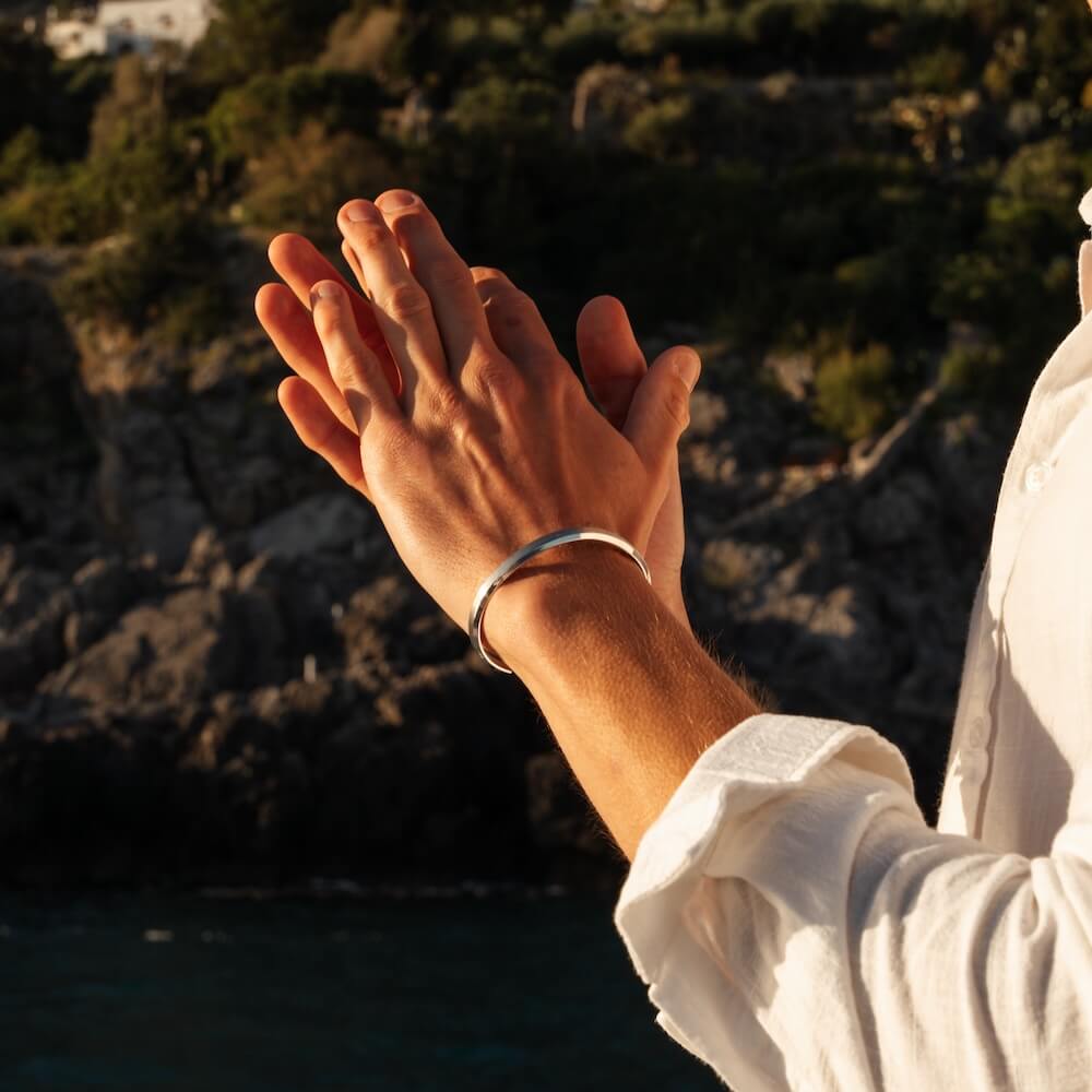 Silver Cuff bracelet for Men Alton