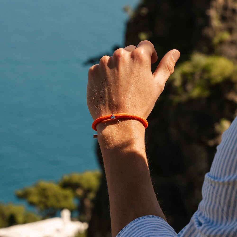 Orange nylon rope bracelet for men alton