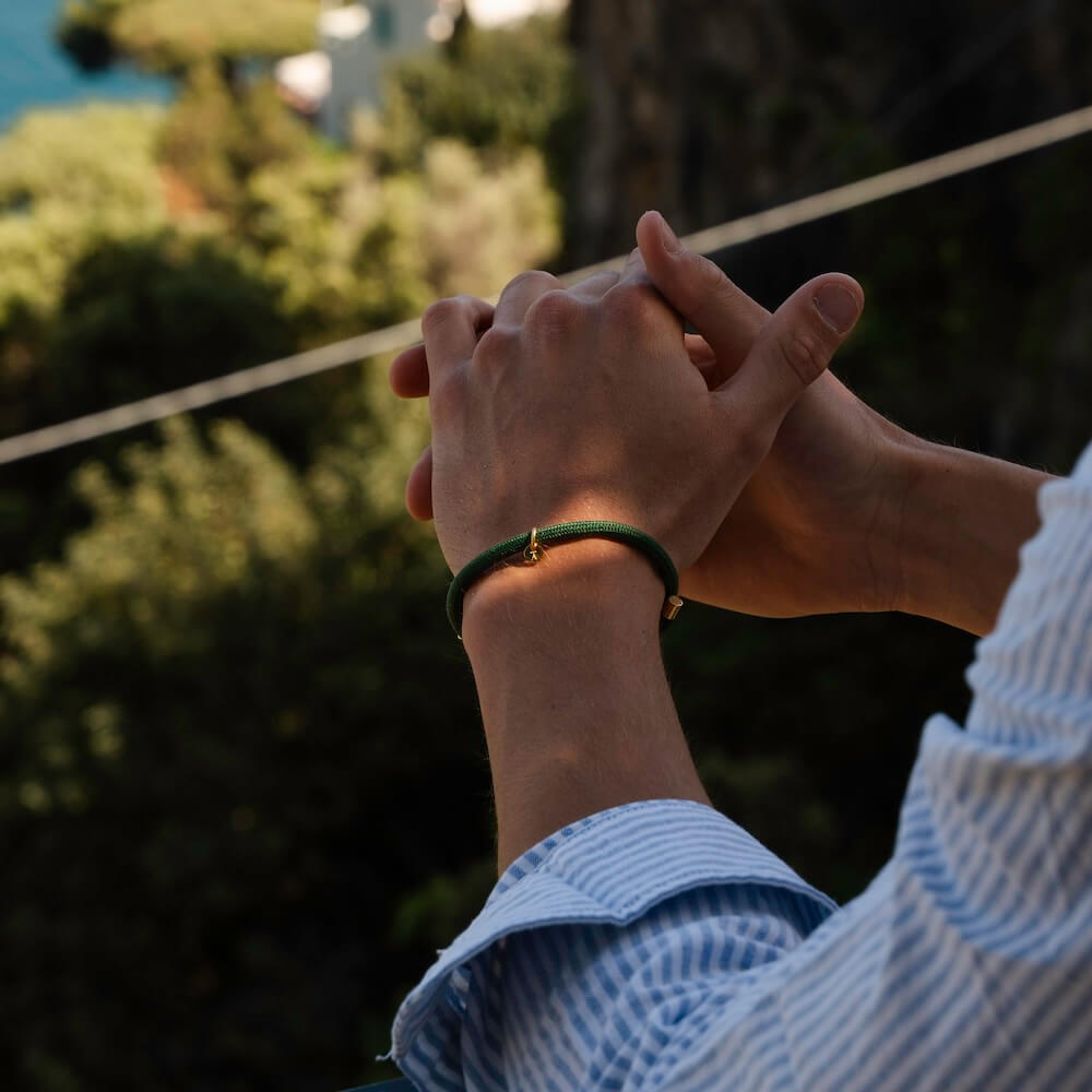 Green nylon rope bracelet for men alton