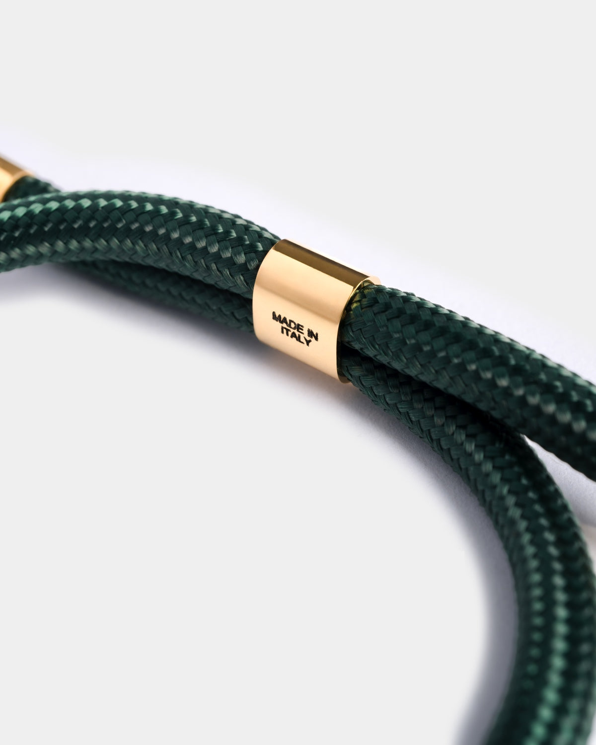 Green nylon rope with 18K gold fully made in Italy