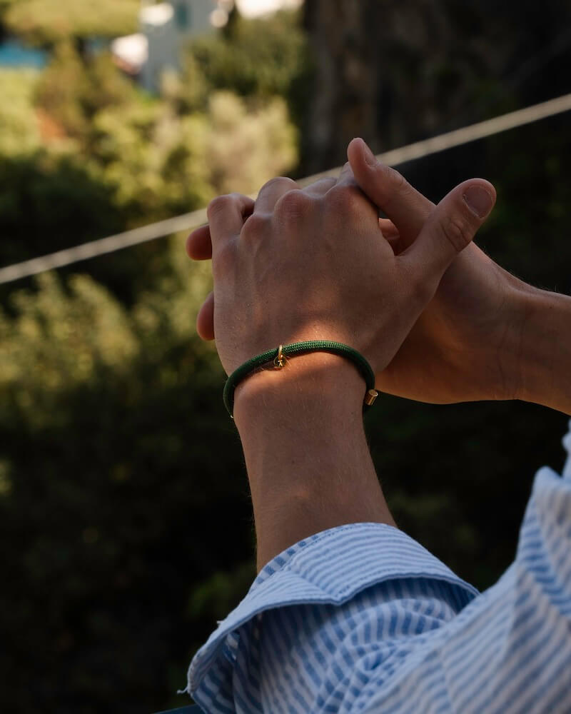 Green nylon rope bracelet for men alton