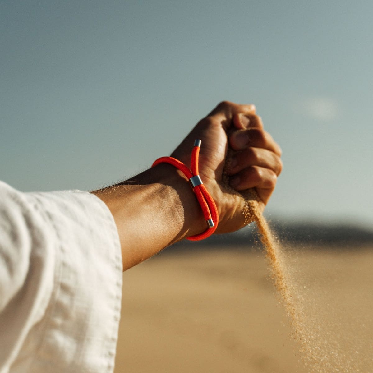 Orange nylon rope bracelet for men alton