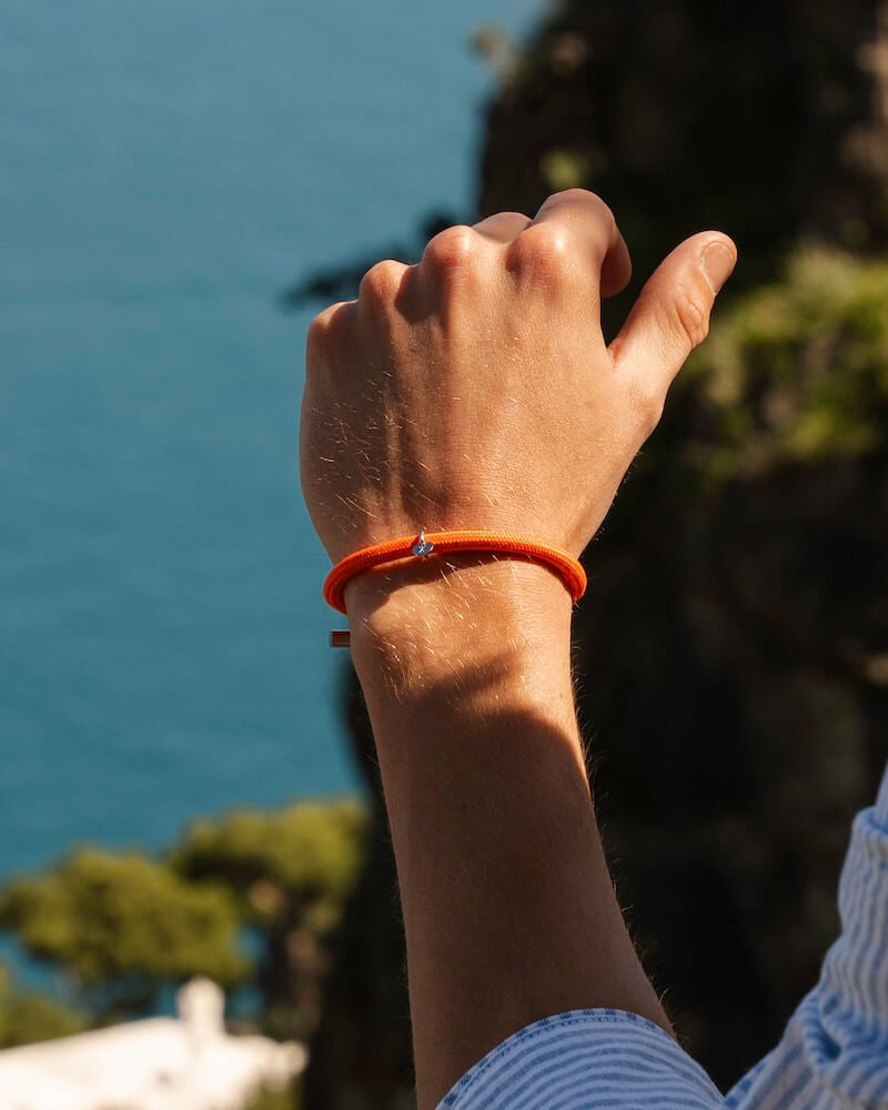 Orange nylon rope bracelet for men alton
