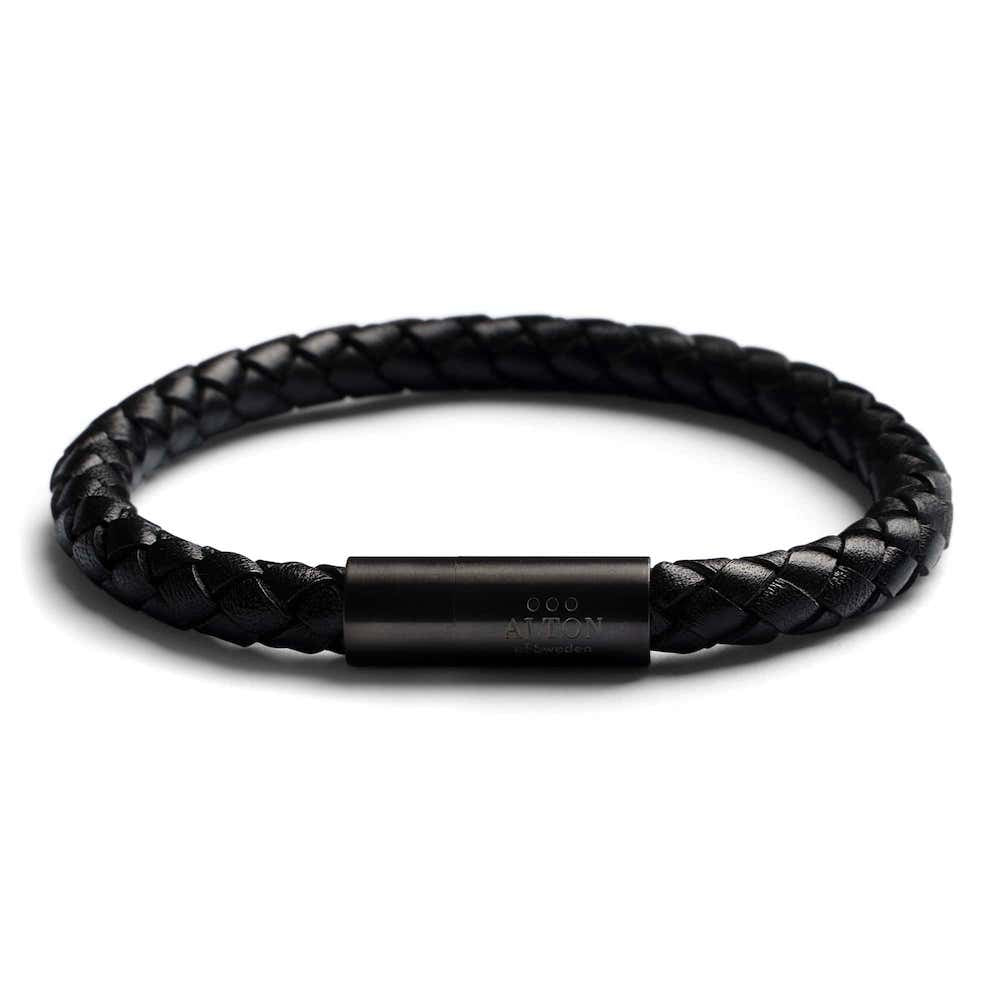 Leather on sale bracelet black