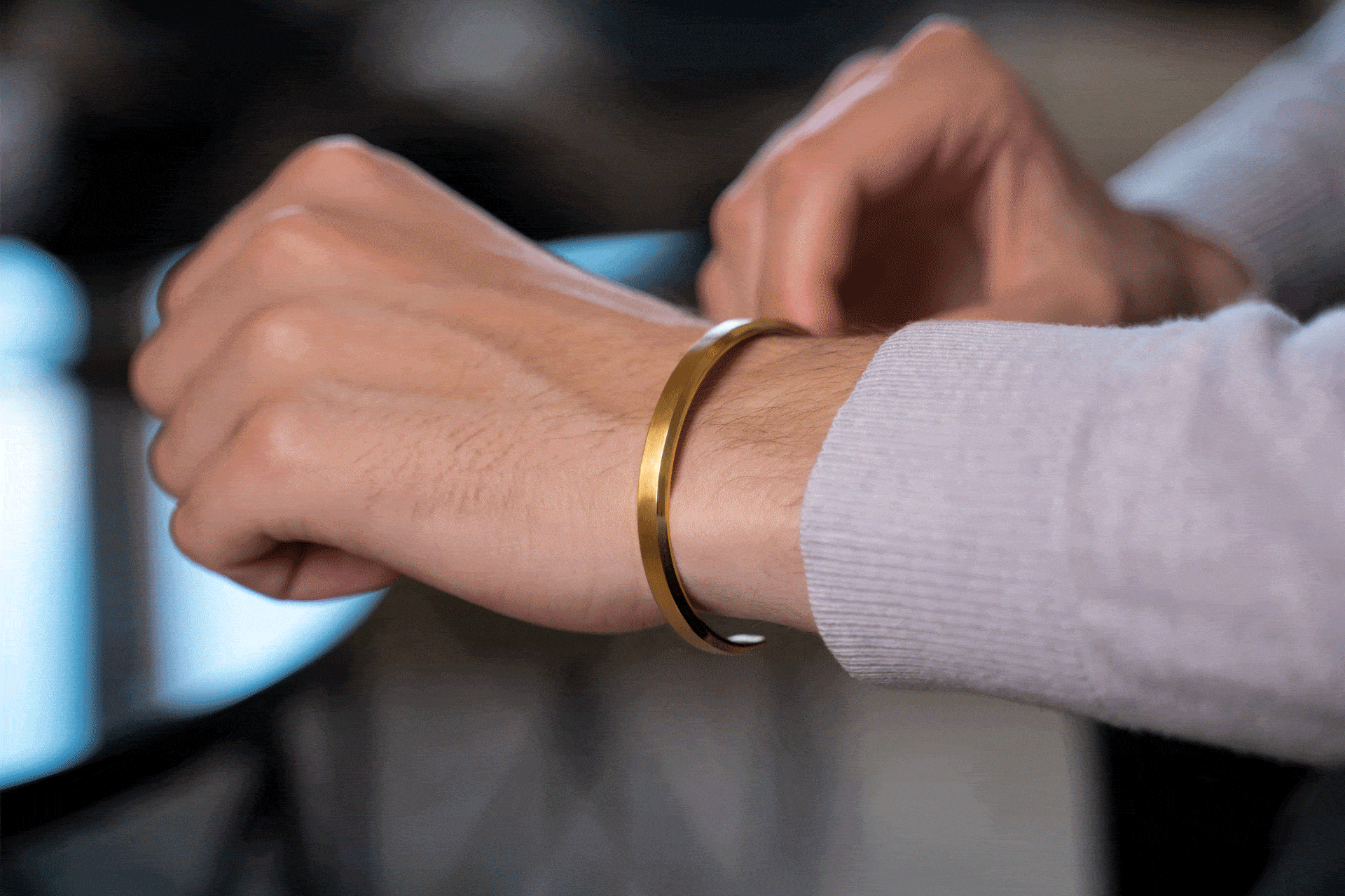 Gold cuff bracelet gif
