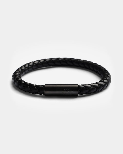 Black Leather Bracelet for Men | Made in Italy | Alton of Sweden