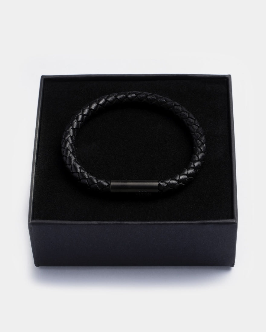 Black Calfskin Bracelet in Giftbox