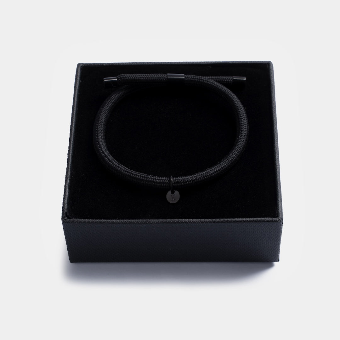 Black Nylon Rope Bracelet with Giftbox