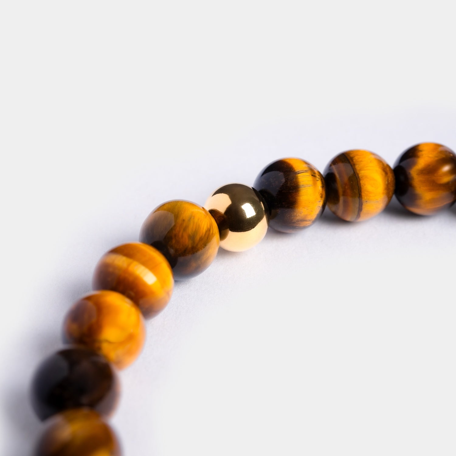 Brown beaded tiger's eye bracelet made in Italy