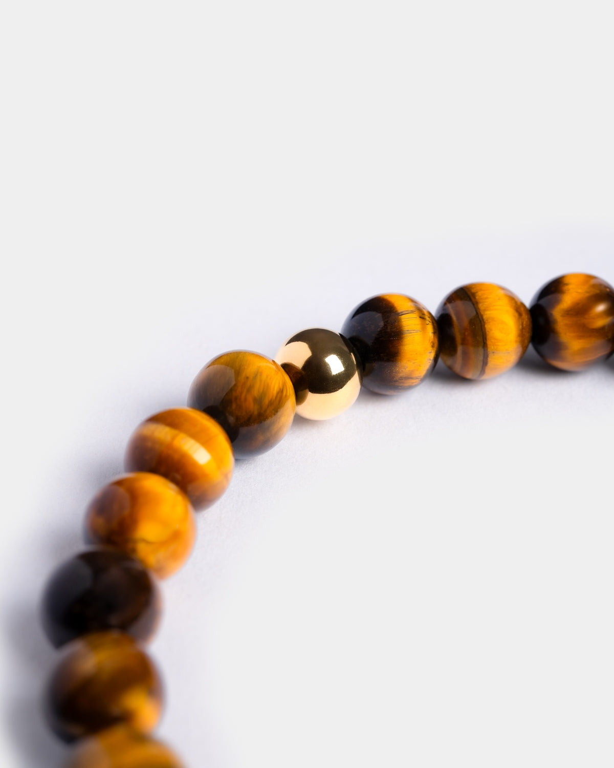 Brown beaded tiger's eye bracelet made in Italy