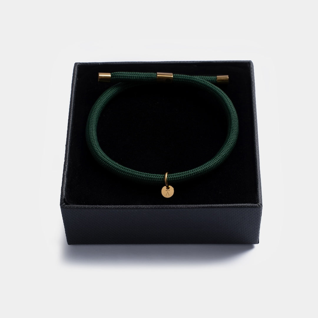 Green Nylon Rope Bracelet with Giftbox