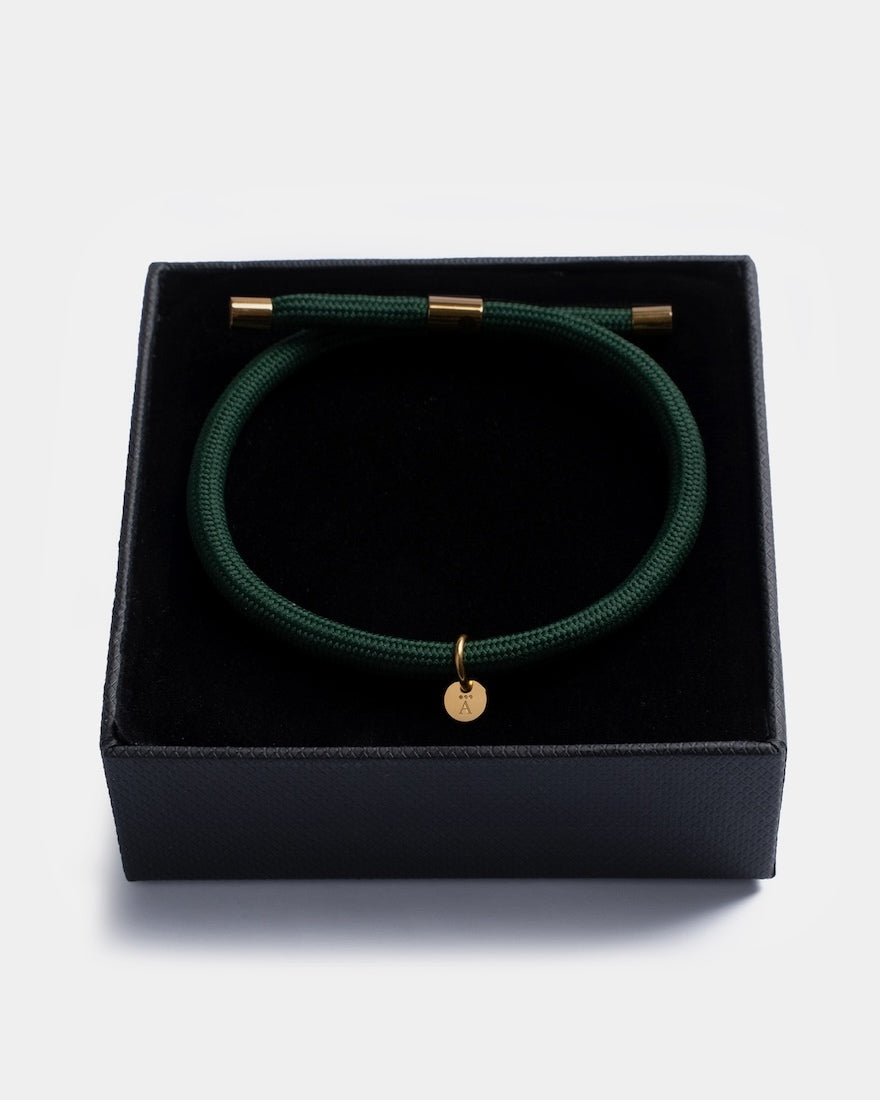 Green Nylon Rope Bracelet with Giftbox