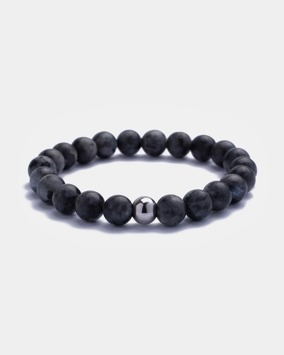 Grey Beaded Bracelet for Men