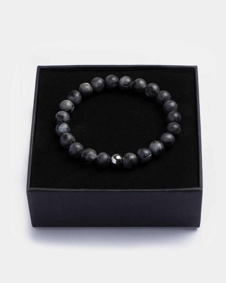 Grey Beaded Bracelet with Giftbox