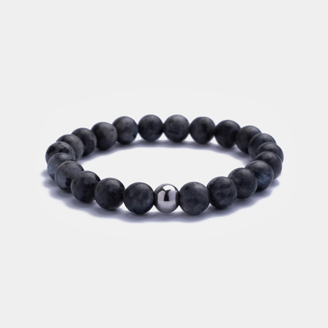 Grey Beaded Bracelet for Men