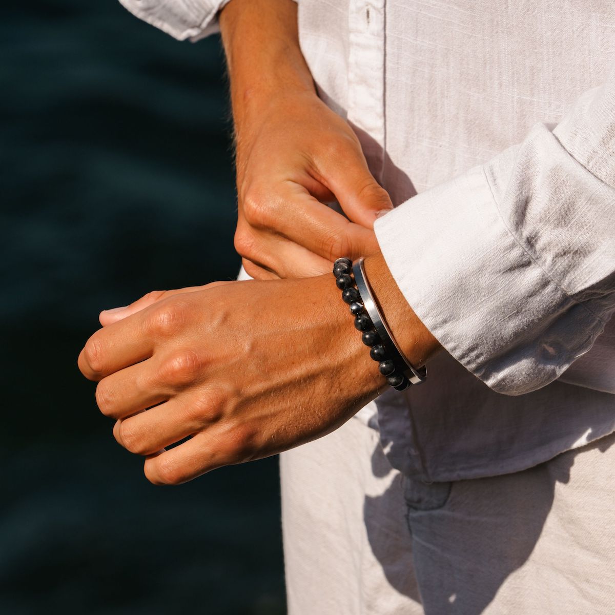 Silver cuff bracelet for men alton
