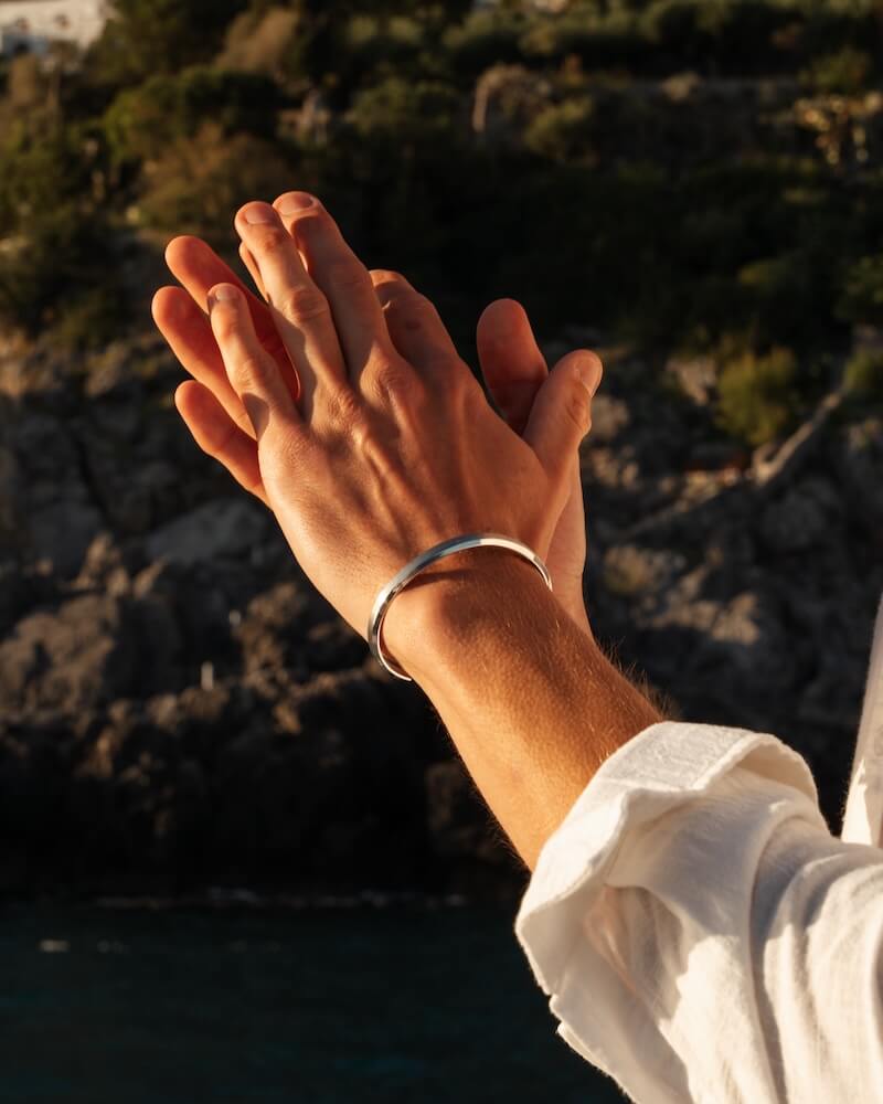 Silver Cuff bracelet for Men Alton