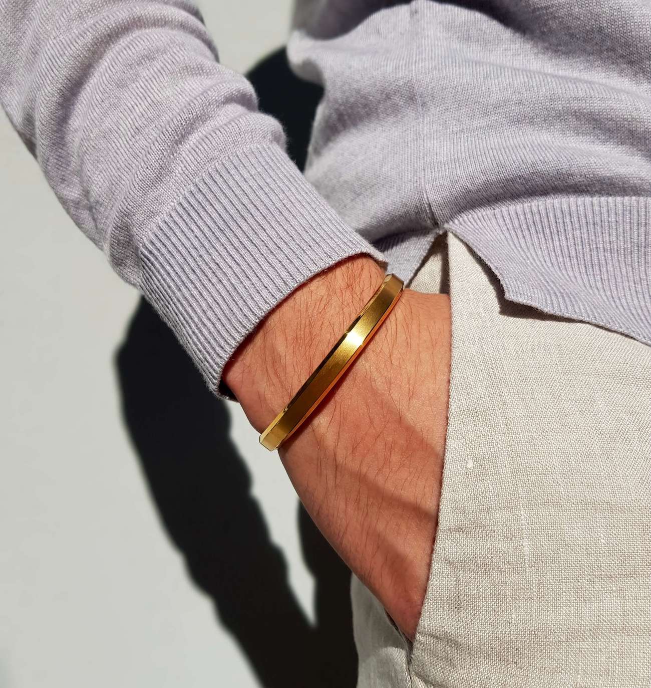 Bangle cuff for men in gold