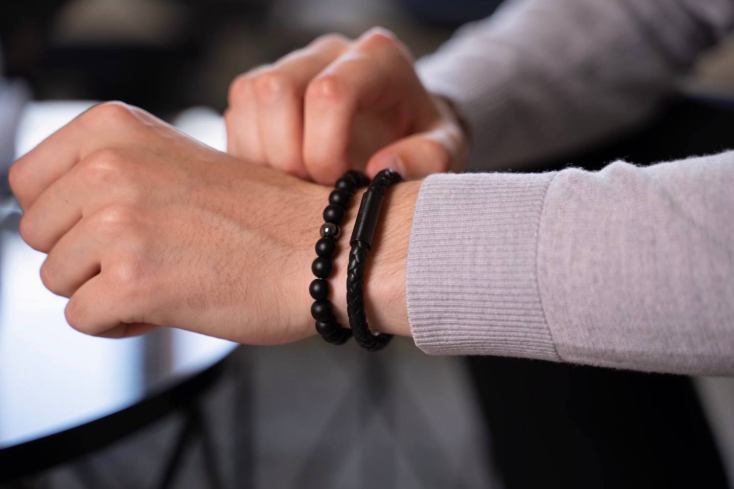 Mens black store onyx bracelet