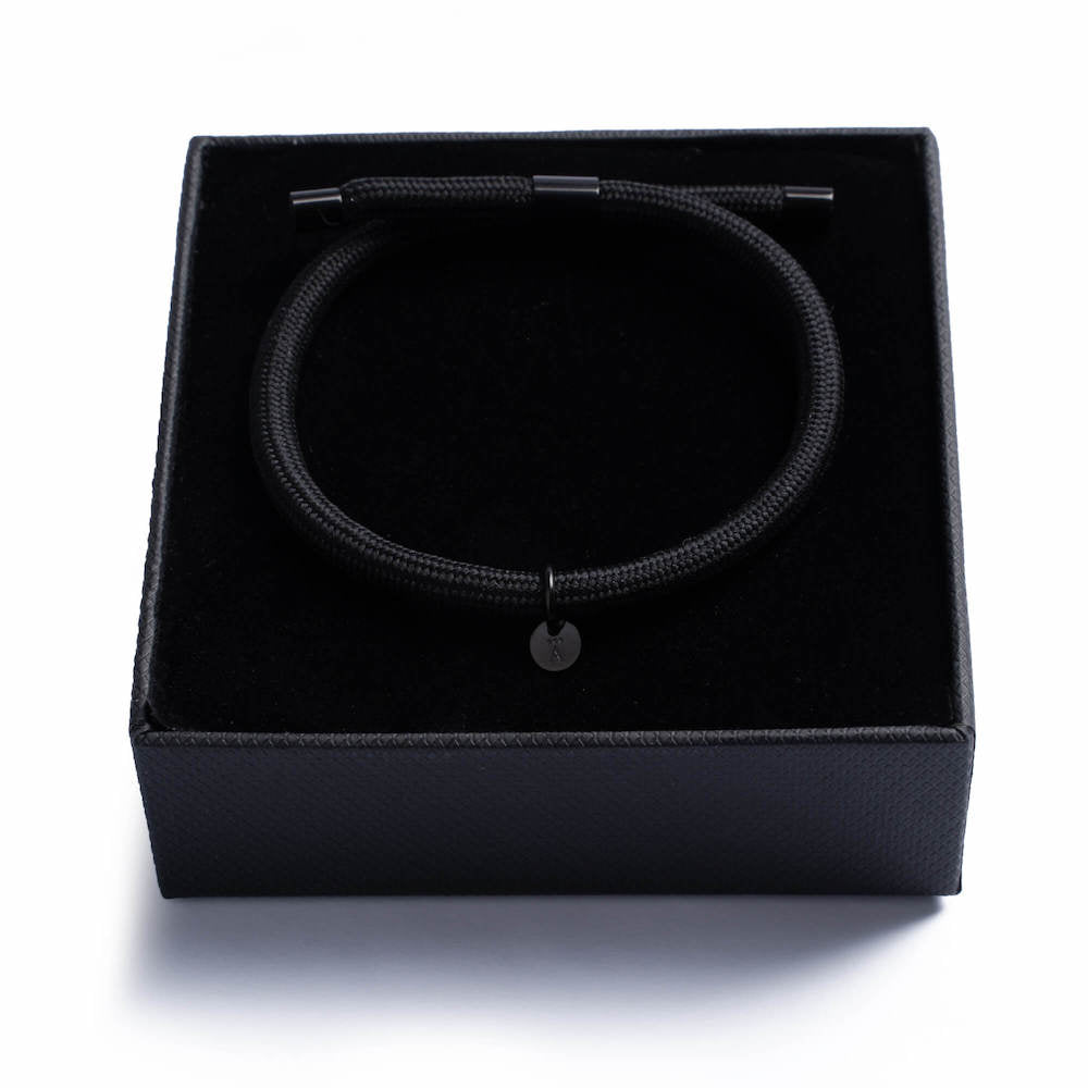 Black Nylon Rope Bracelet with Giftbox