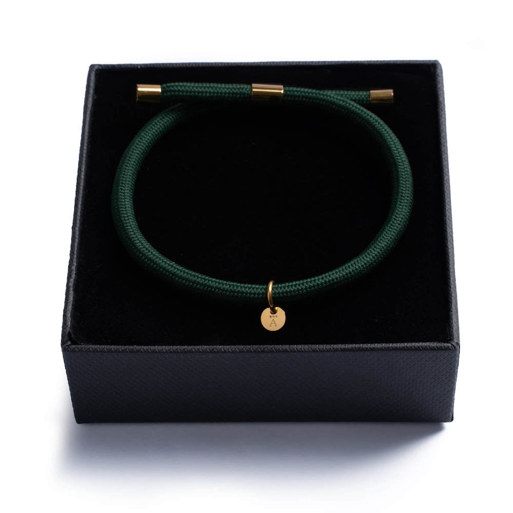 Green Nylon Rope Bracelet with Giftbox
